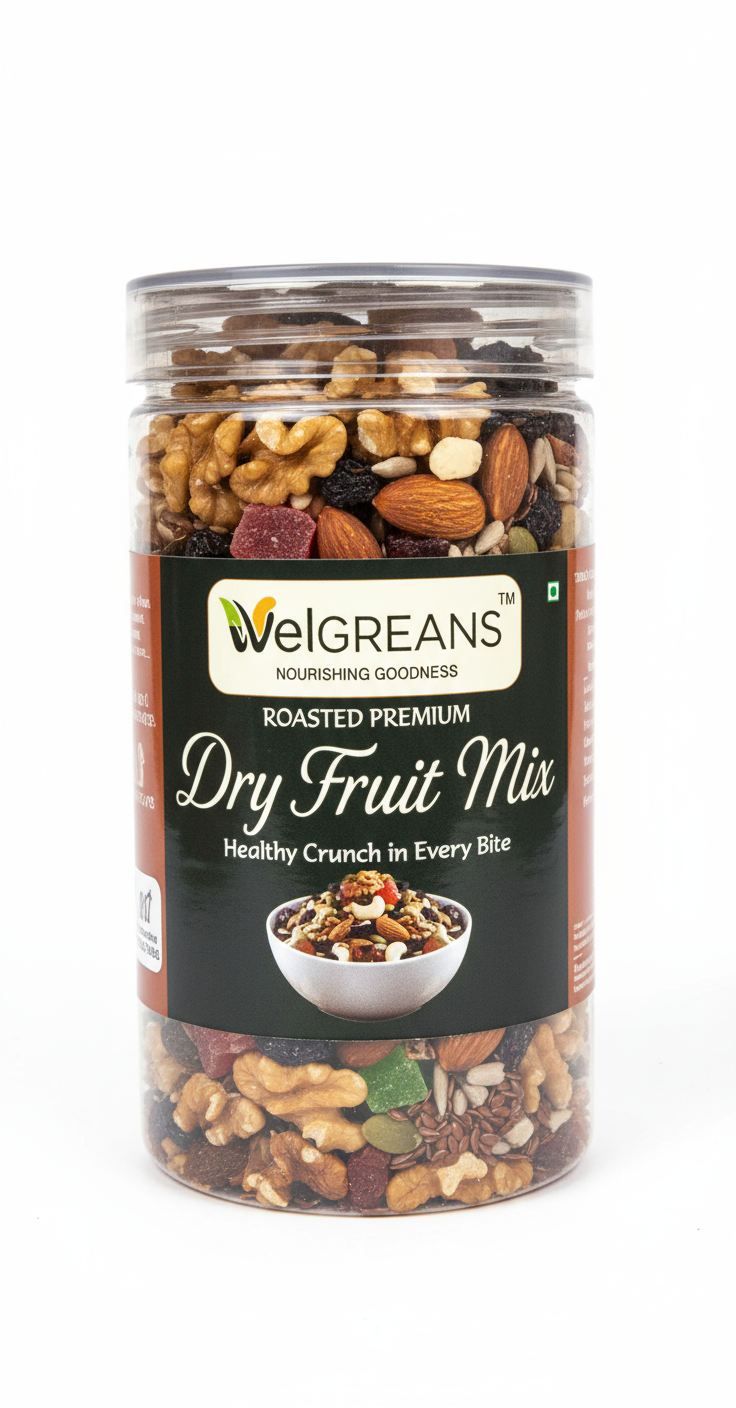 WelGREANS Premium Roasted - Dry Fruit Mix - The Perfect Blend of Seeds & Nuts - Assorted Seeds & Nuts