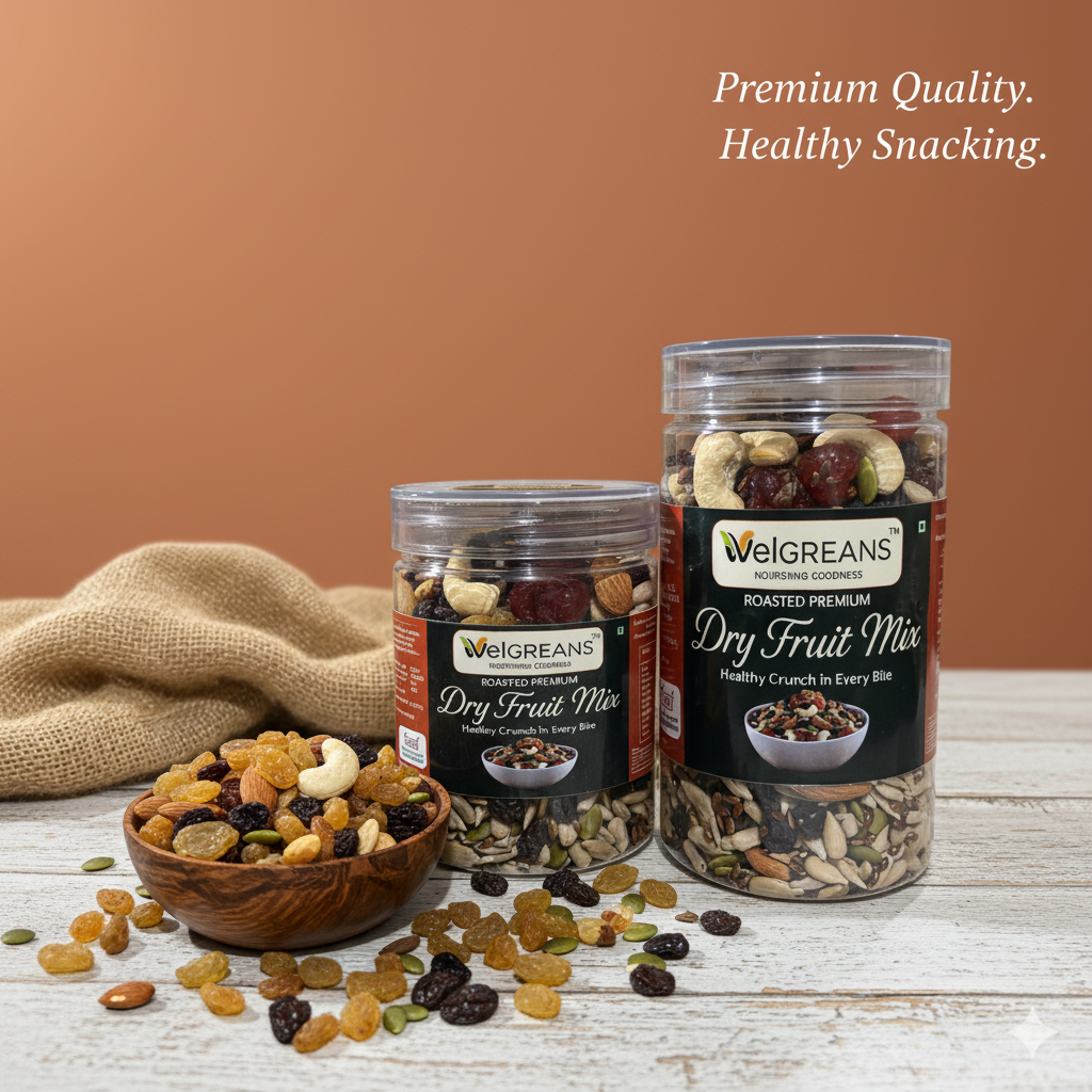 WelGREANS Premium Roasted - Dry Fruit Mix - The Perfect Blend of Seeds & Nuts - Assorted Seeds & Nuts