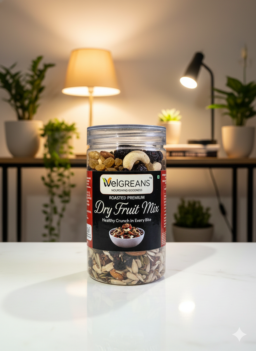 WelGREANS Premium Roasted - Dry Fruit Mix - The Perfect Blend of Seeds & Nuts - Assorted Seeds & Nuts
