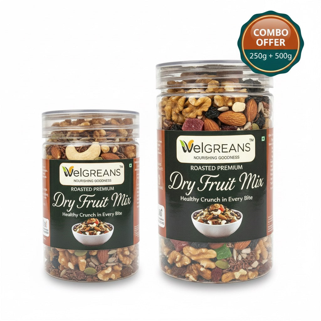 WelGREANS Premium Roasted - Dry Fruit Mix - The Perfect Blend of Seeds & Nuts - Assorted Seeds & Nuts